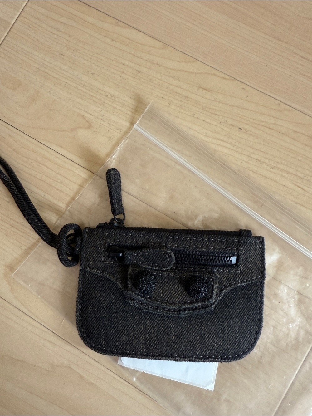 balenciaga le cagole coin purse Denim Crystal Black